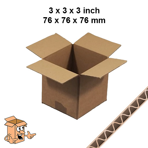 すかBOX Small Cubed Boxes 3x3x3 | Single Wall Box | Lightweight Packing